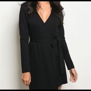 Sexy Black Wrap Dress